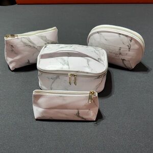 Marble Print Cosmetic Bag Set